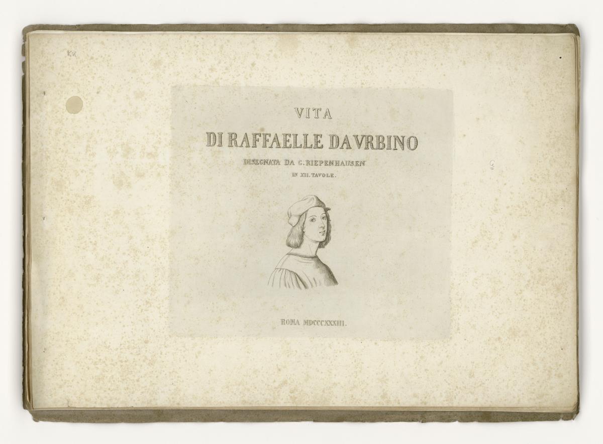 Bildnis Raffaels (aus: 12 Umrisse zum Leben Raphaels von Urbino. Titelblatt)