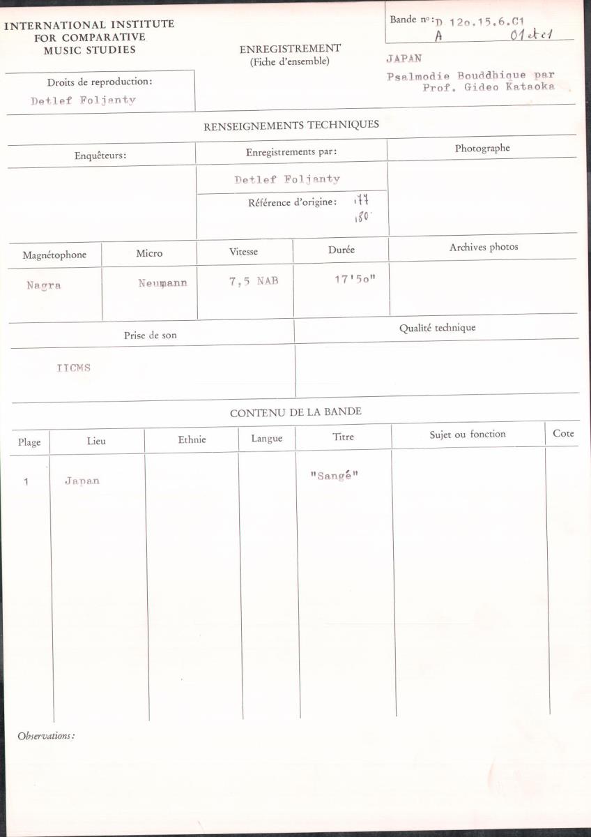 Japan / Psalmodie Bouddhique par Prof. Gideo Kataoka
