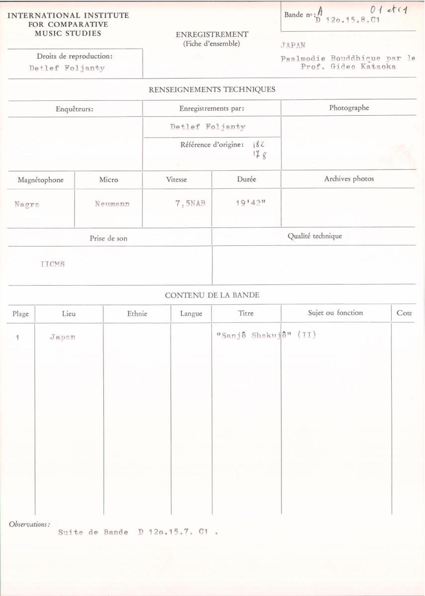 Japan / Psalmodie Bouddhique par le Prof. Gideo Kataoka