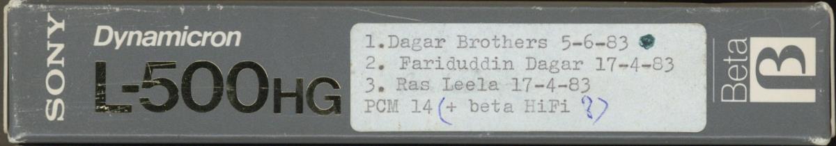 Dagar Brothers, Fariduddin Dagar, Ras Leela