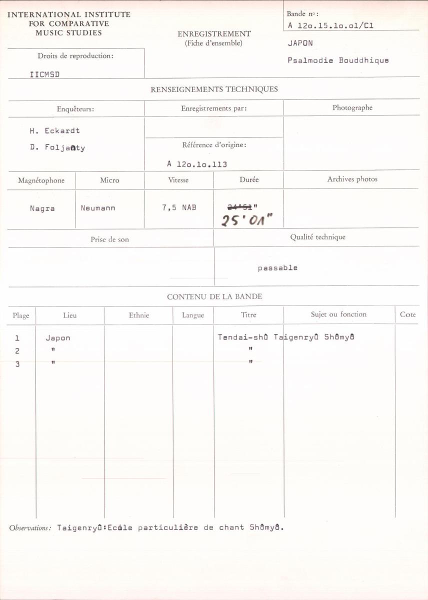 Japan / Psalmodie Bouddhique