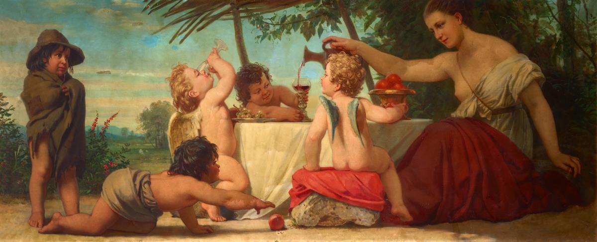 Allegorie auf den Herbst. Plafondbild aus dem Treppenhaus der Berliner Villa Tiergartenstraße 27