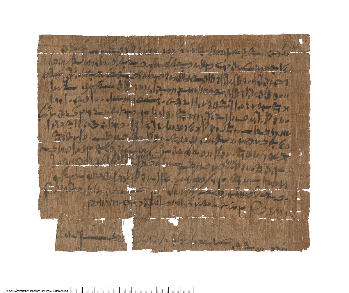 Demotischer Papyrus mit einem Vertrag über die gemeinsame Einziehung der Salzsteuer durch drei Personen