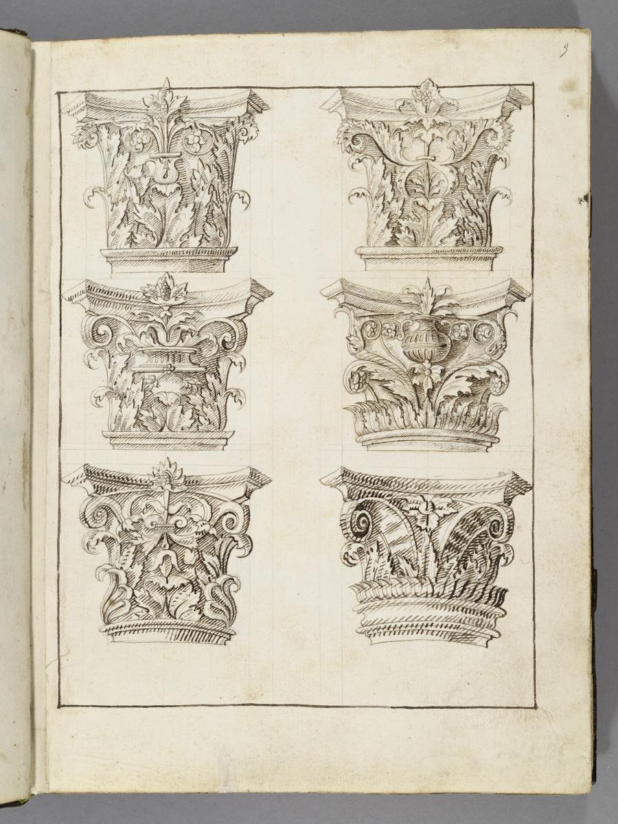 Codex Mantegna, sechs Blattkapitelle