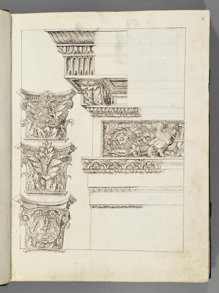 Codex Mantegna, Vier architektonische Details
