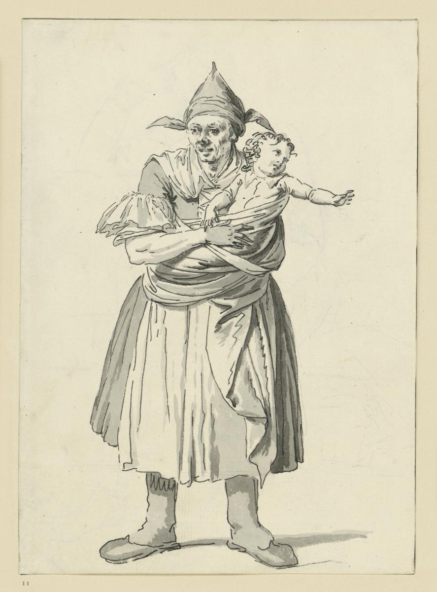 Alte Frau mit Kind auf dem Arm