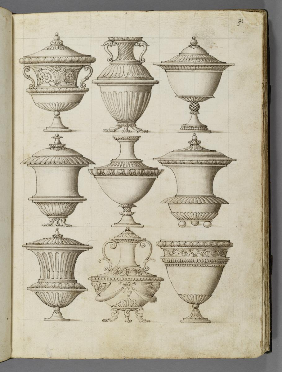 Codex Mantegna, neun Gefäße