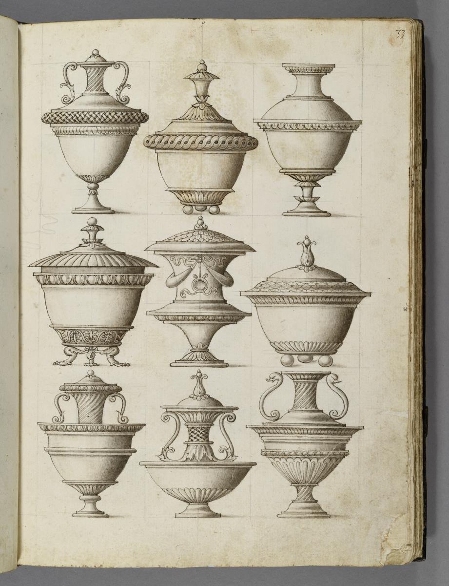 Codex Mantegna, neun Gefäße