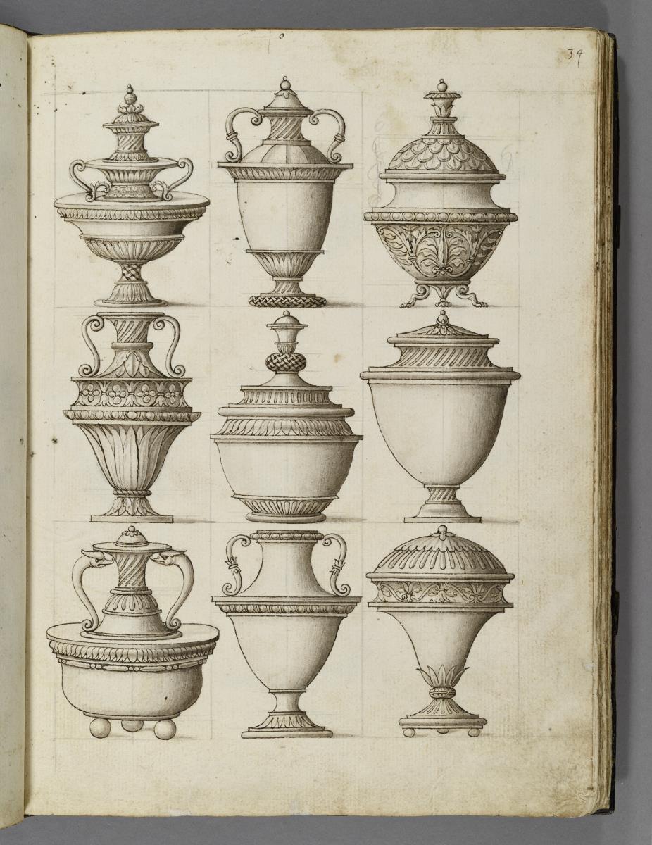 Codex Mantegna, neun Gefäße