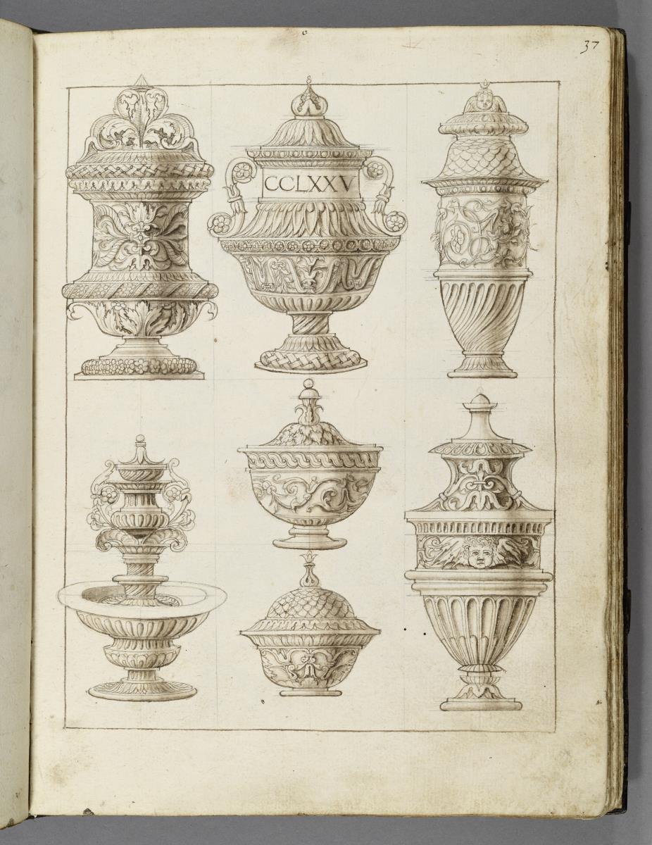 Codex Mantegna, sieben Gefäße