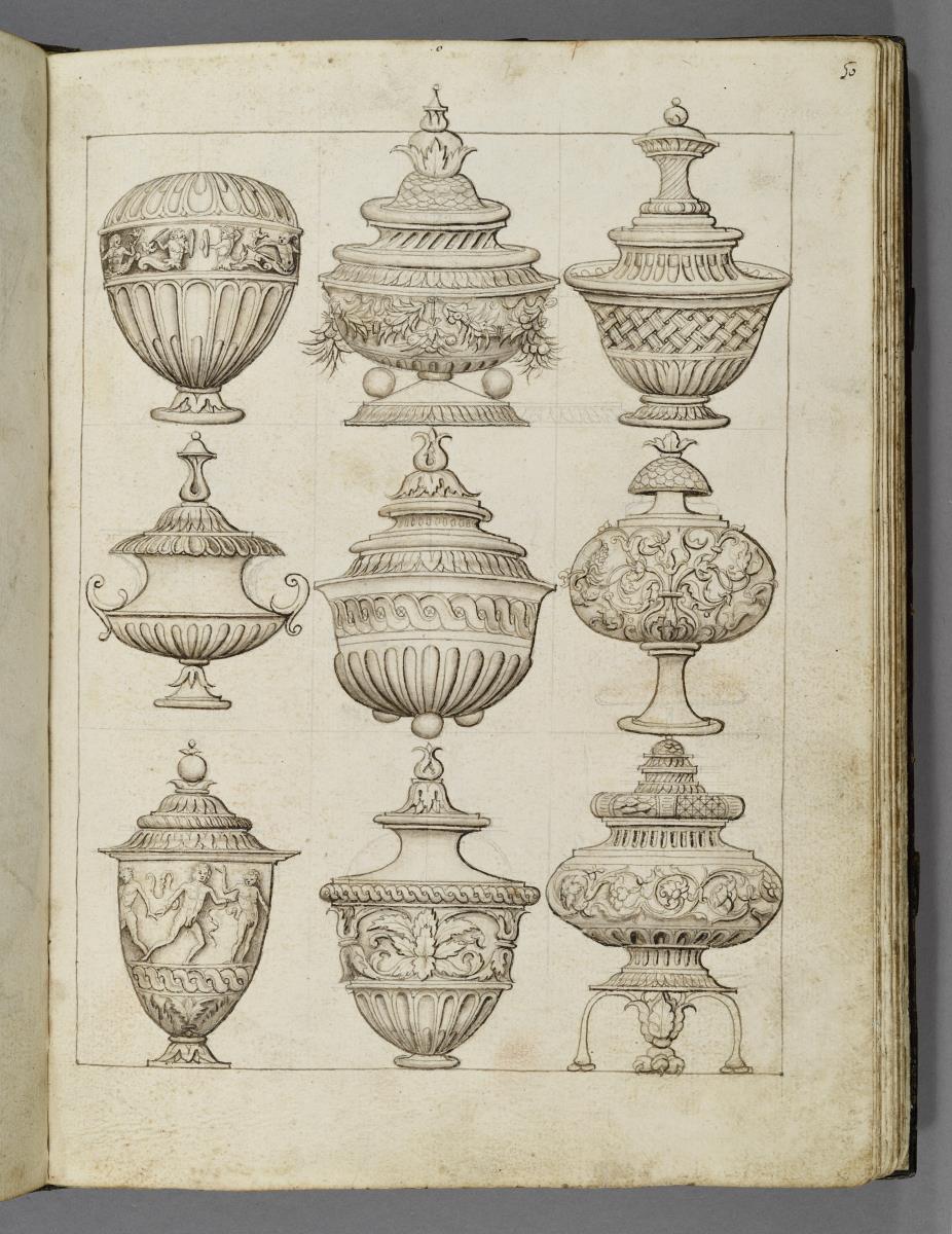 Codex Mantegna, neun Gefäße