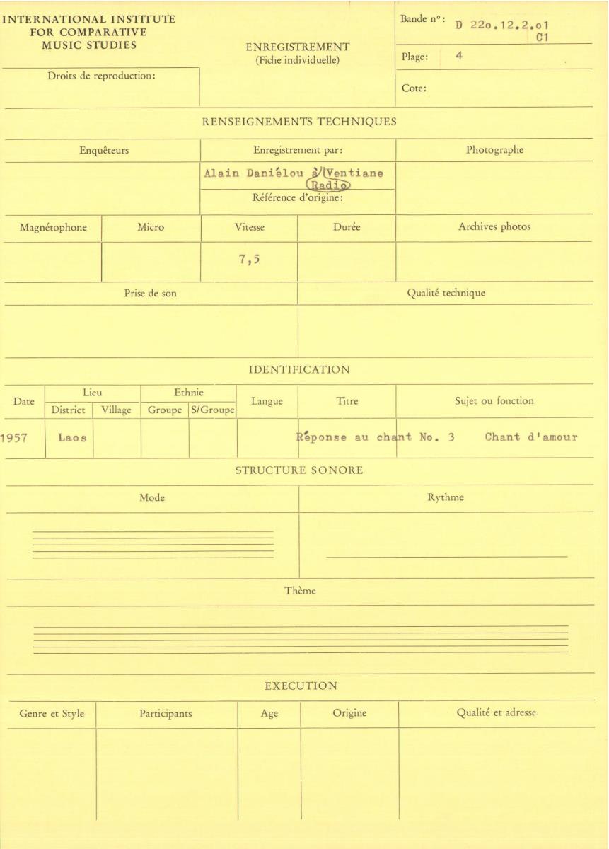 Laos / Chants d'amour de Ventiane