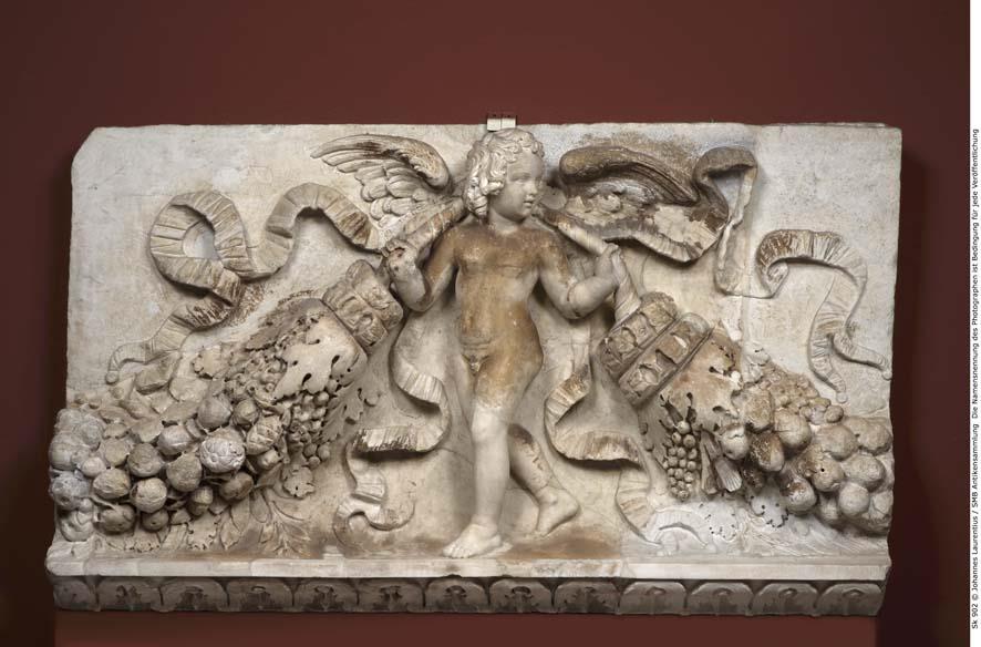 Architekturfries: Eros als Girlandenträger