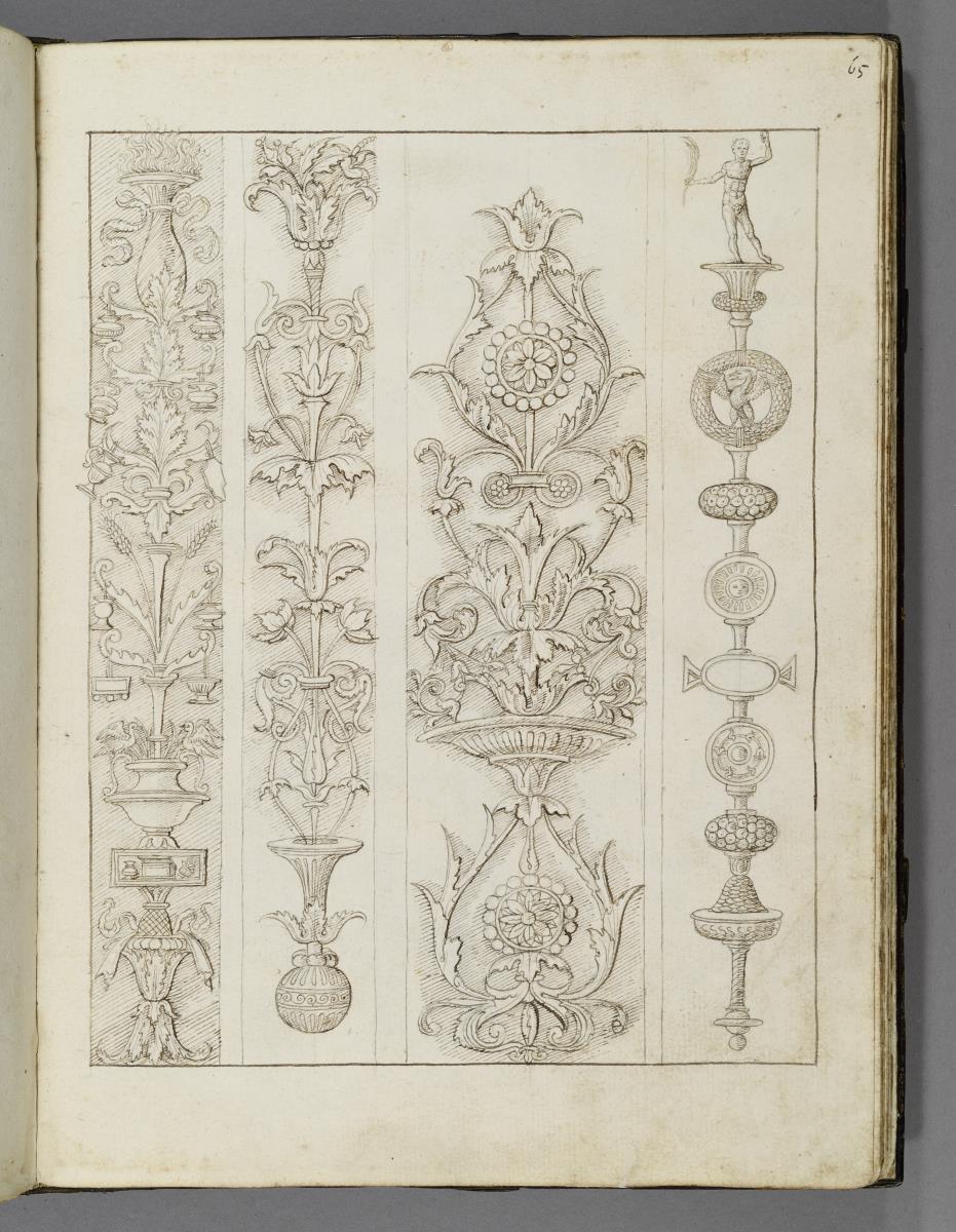 Codex Mantegna, vier Groteskenornamente