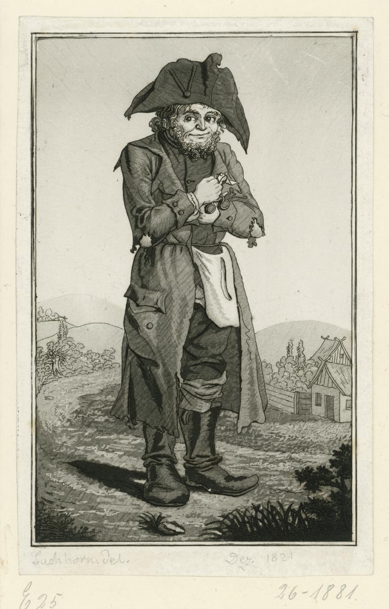Der Bettler mit Zweispitz und Brille