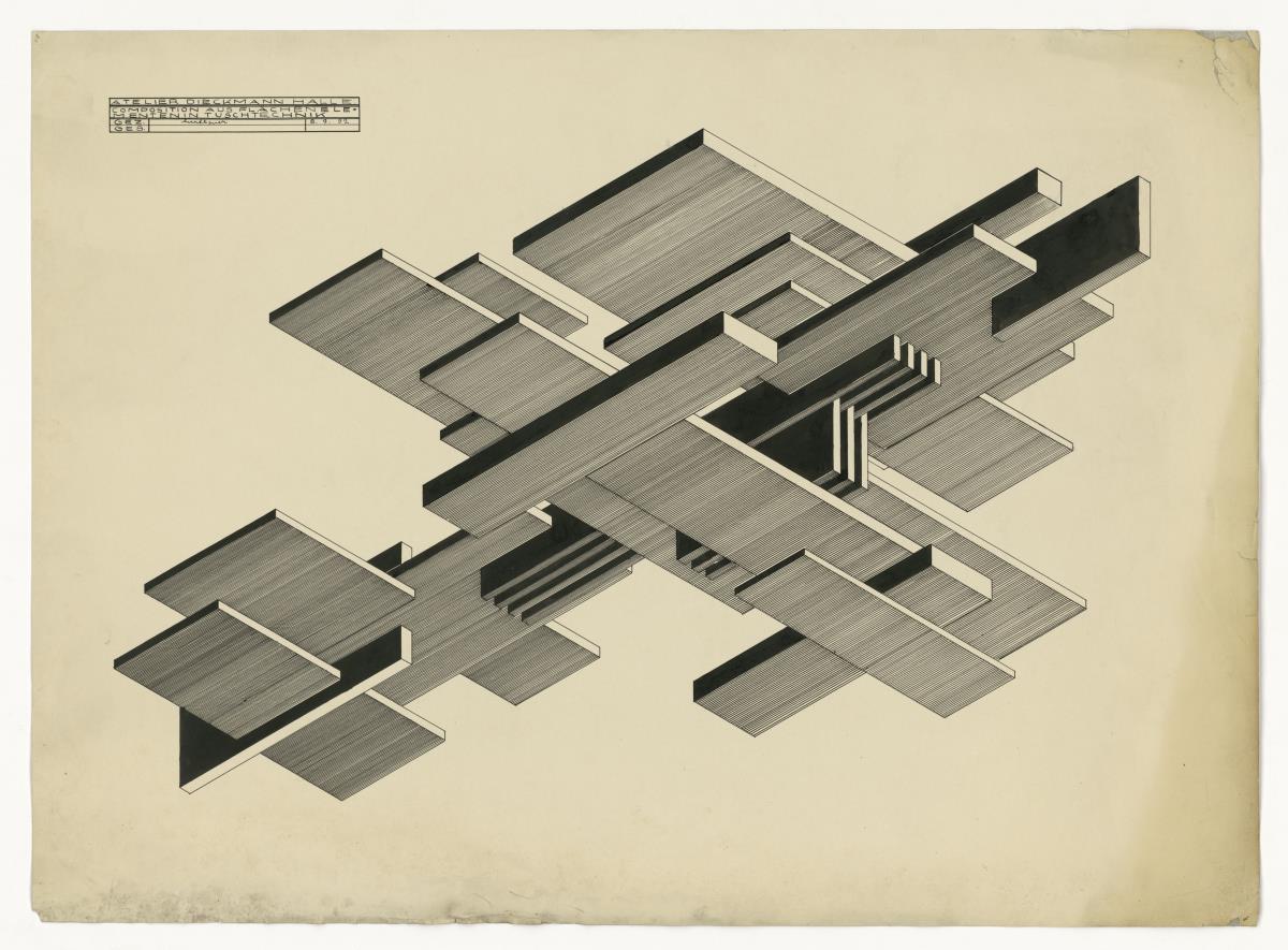 Komposition aus Flächenelementen (Kompositionsstudien, geometrisch)