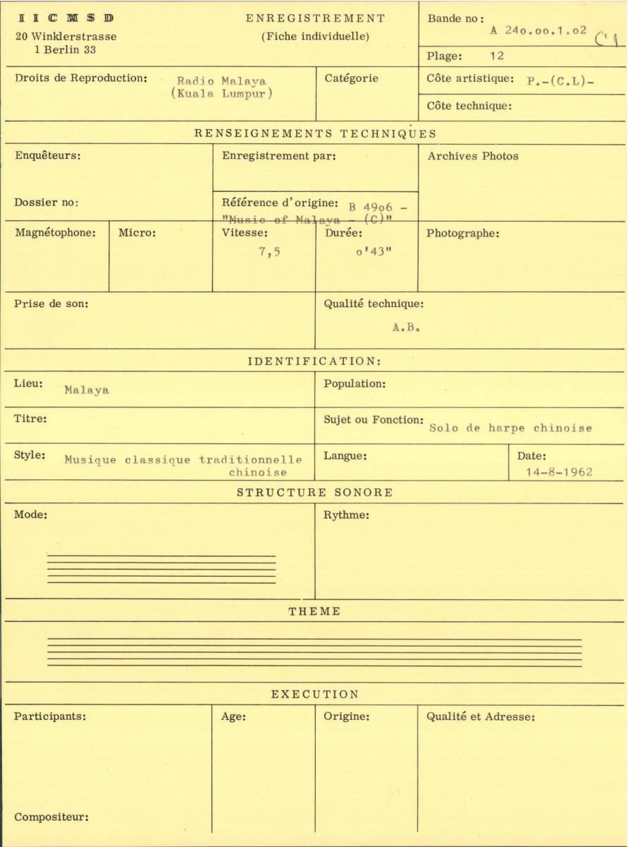 Music of Malaya (C)