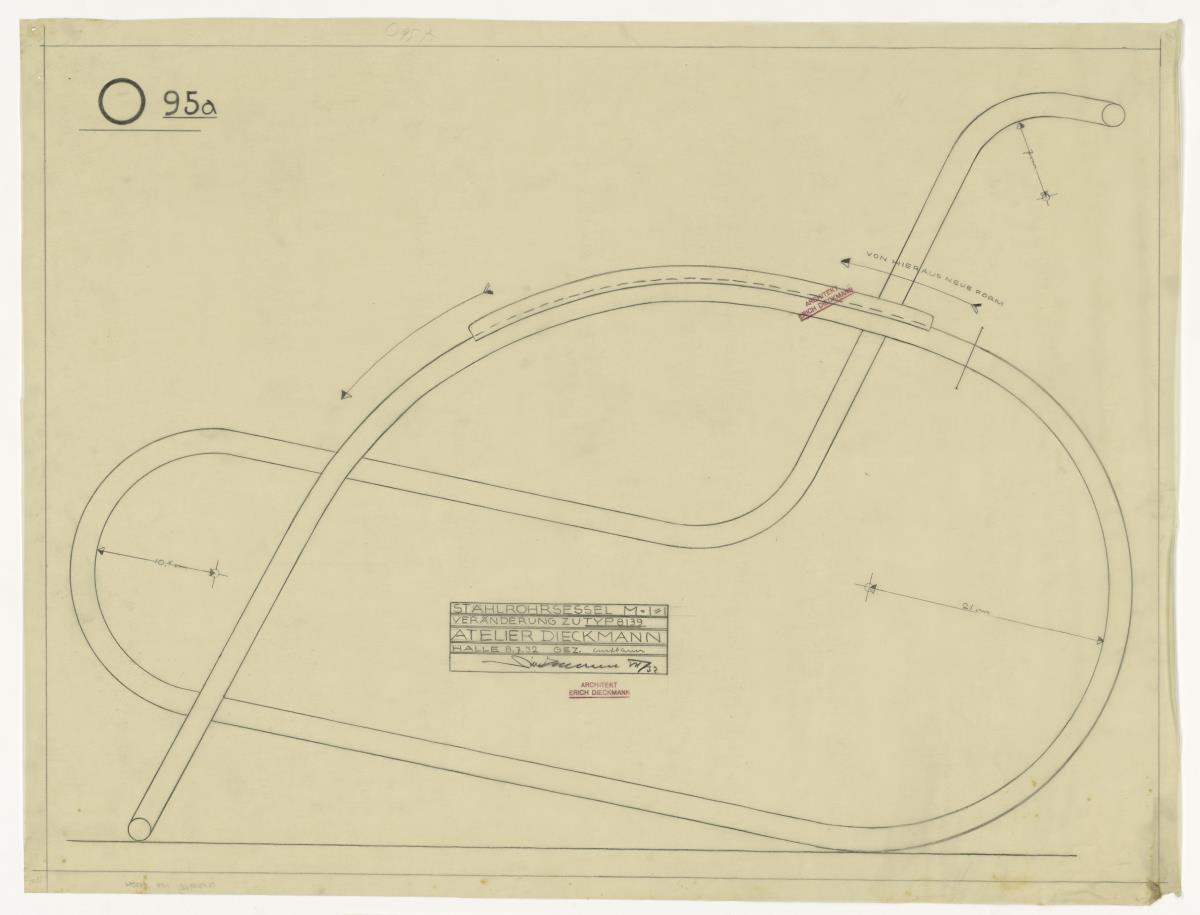 Stahlrohrsessel, Modell 095a (Möbelentwürfe, Stahlrohrmöbel)