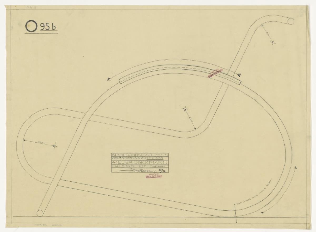 Stahlrohrsessel, Modell 095b (Möbelentwürfe, Stahlrohrmöbel)