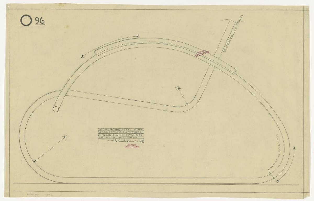 Stahlrohrsessel, Modell 096 (Möbelentwürfe, Stahlrohrmöbel)