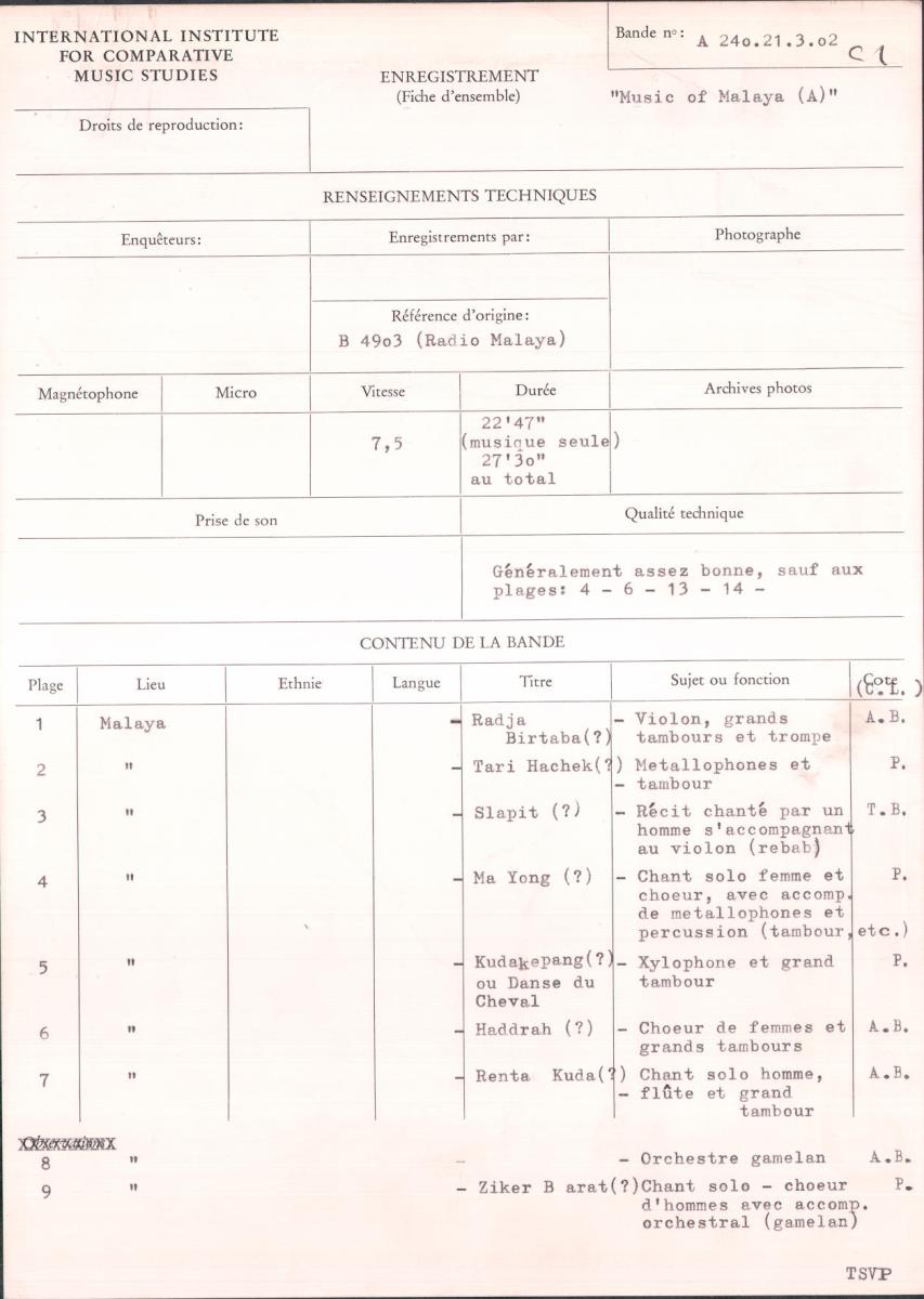 "Music of Malaya (A)"