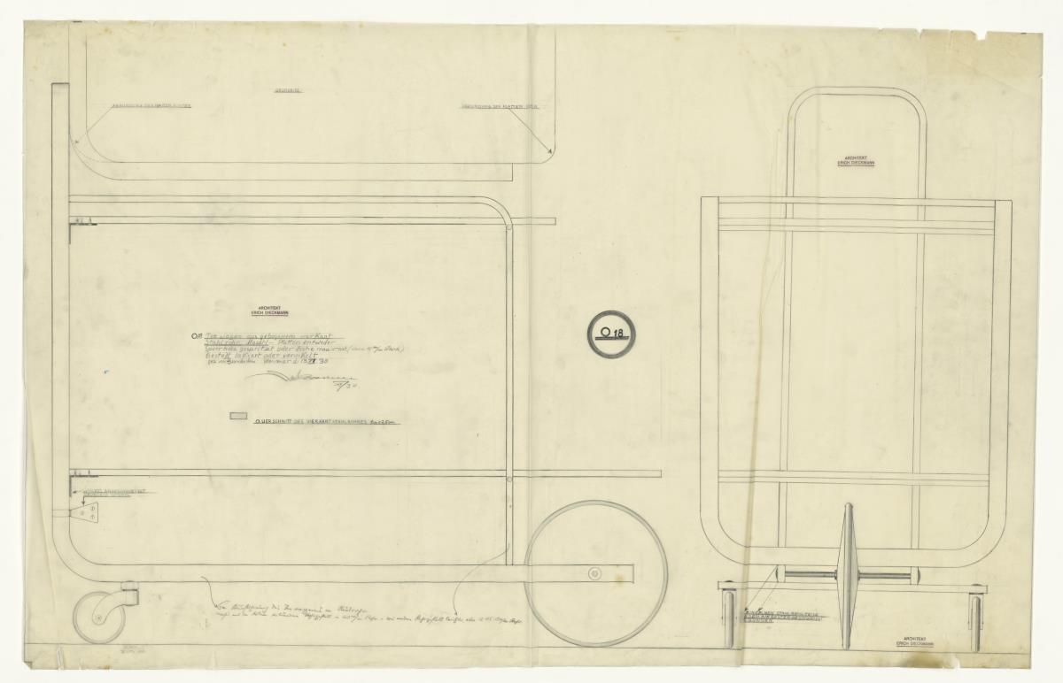 Teewagen, Modell 018  (Möbelentwürfe, Stahlrohrmöbel)