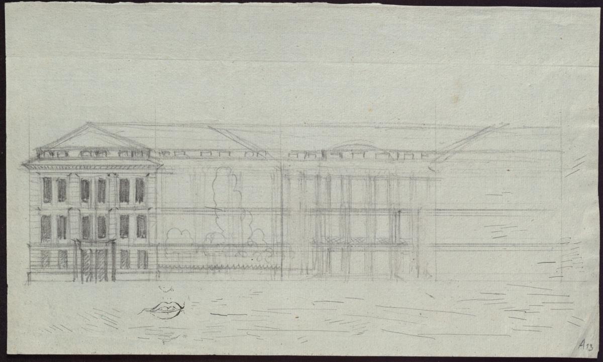 Berlin, Unter den Linden 76, Durchgang zur Neuen Wilhelmstraße. Entwurf zum Umbau des Hauses