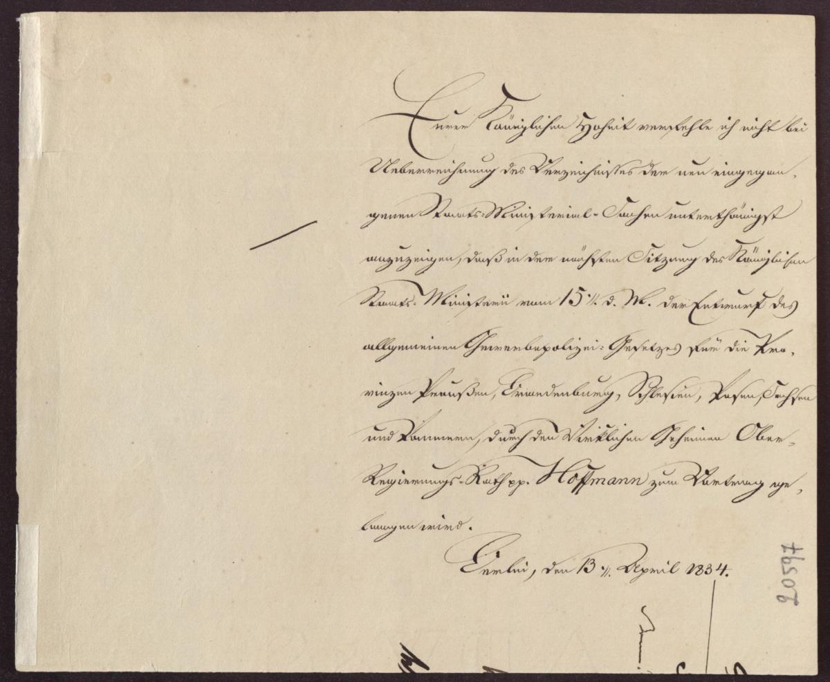 Schreiben an Kronprinz Friedrich Wilhelm IV. von Preußen