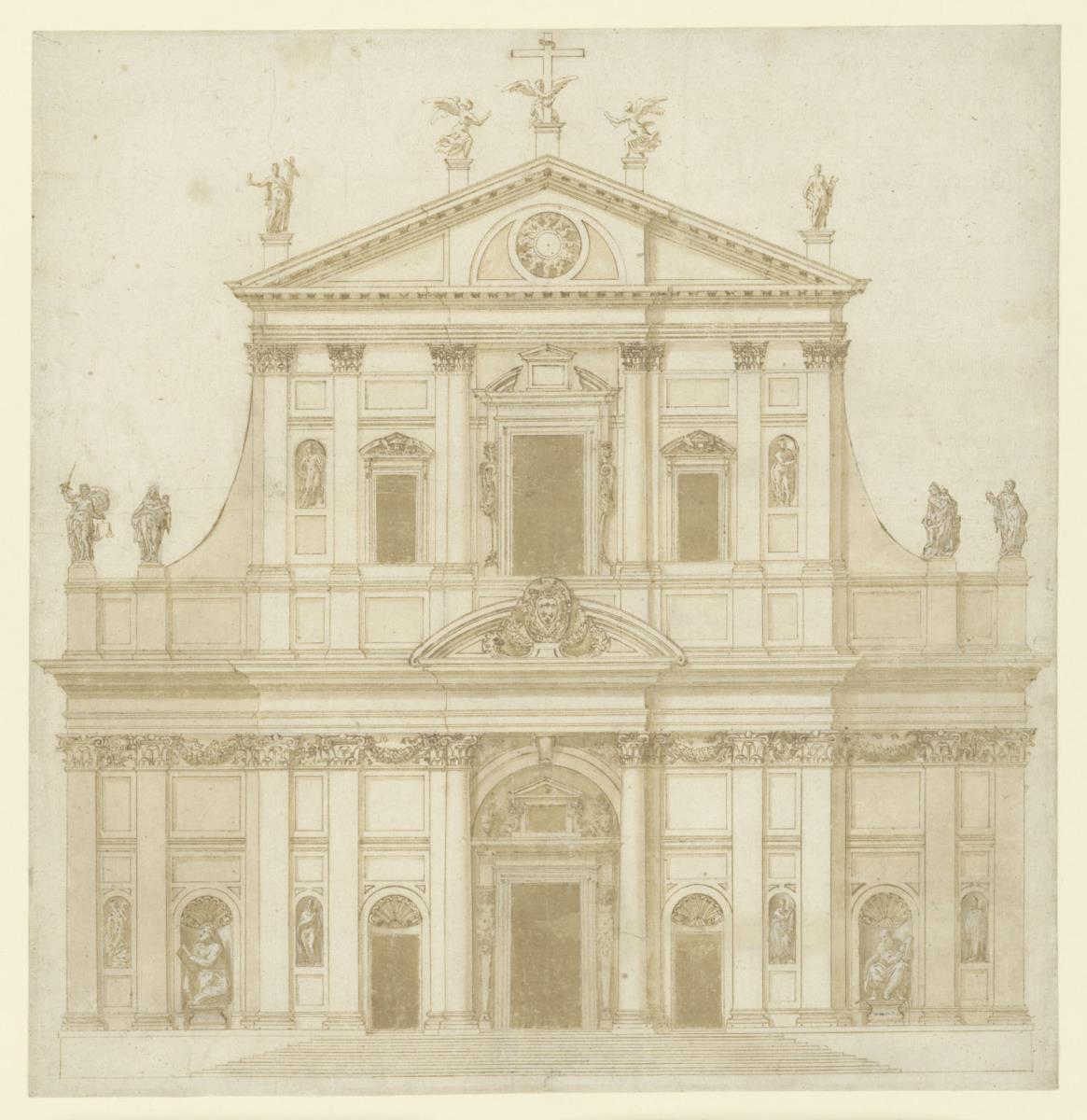 Entwurf der Westfassade der Kirche Il Gesù in Rom