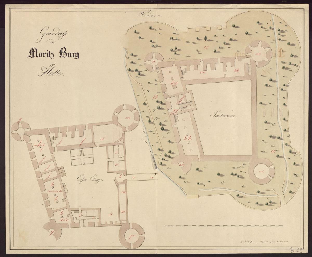 Halle an der Saale. Entwurf zur Moritzburg. Grundriss