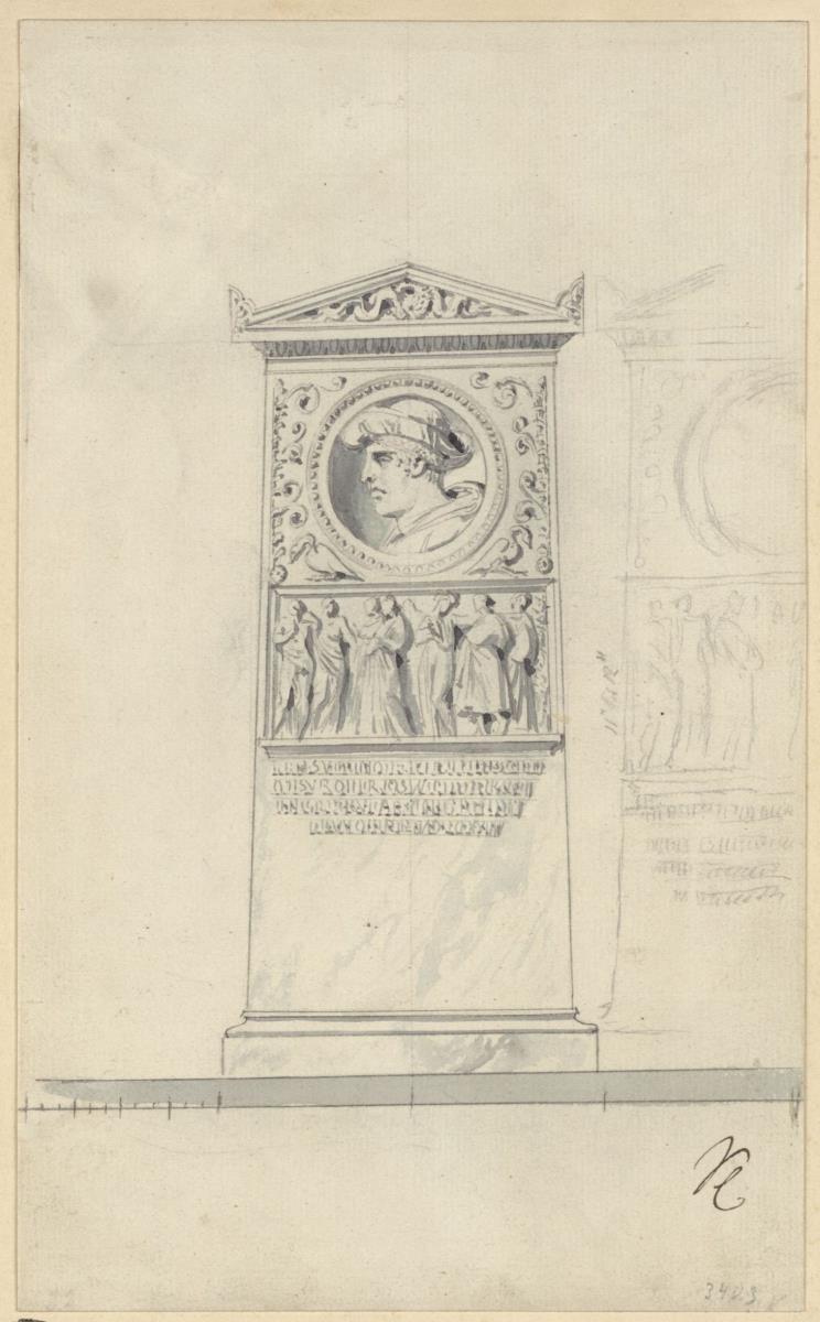 Entwurf zu einem Grabdenkmal in Stelenform