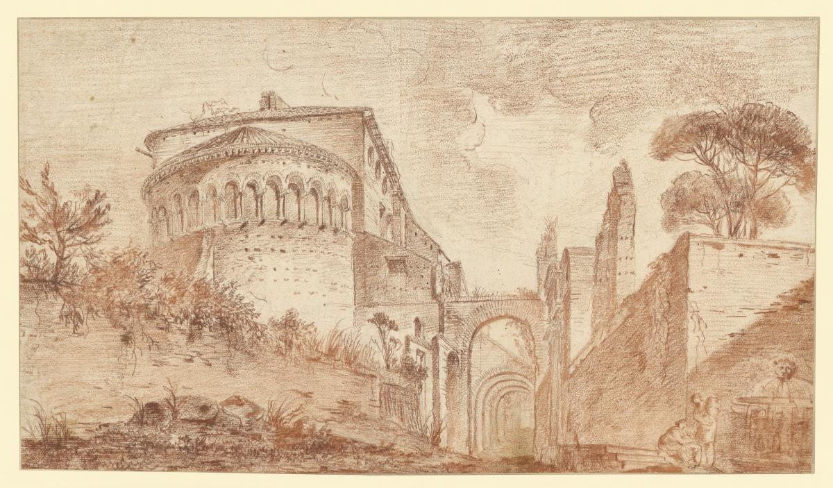 Die Kirche SS. Giovanni e Paolo in Rom, von der Apsis aus gesehen