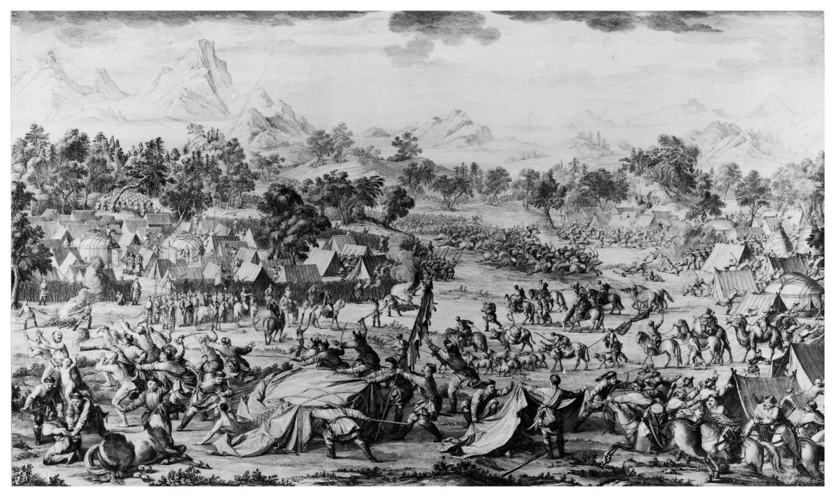 "Die Schlacht von Oroj-jalatu" (Manzhu gegen Dsungaren)