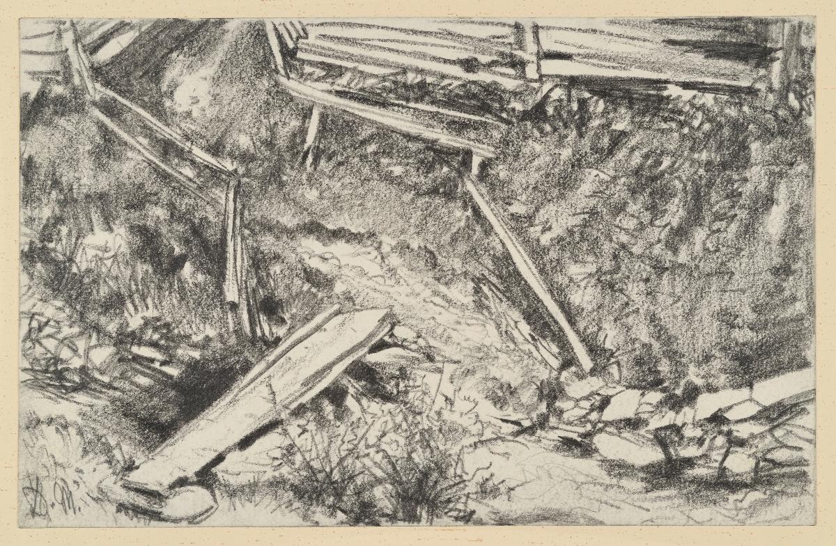Hohlweg mit Planken