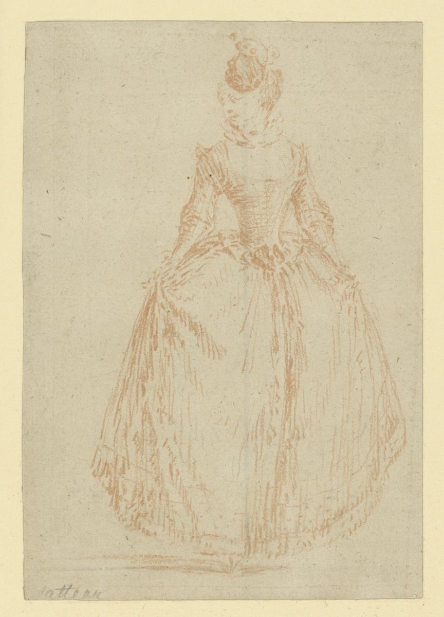 Stehende Dame von vorn gesehen (Gegendruck)