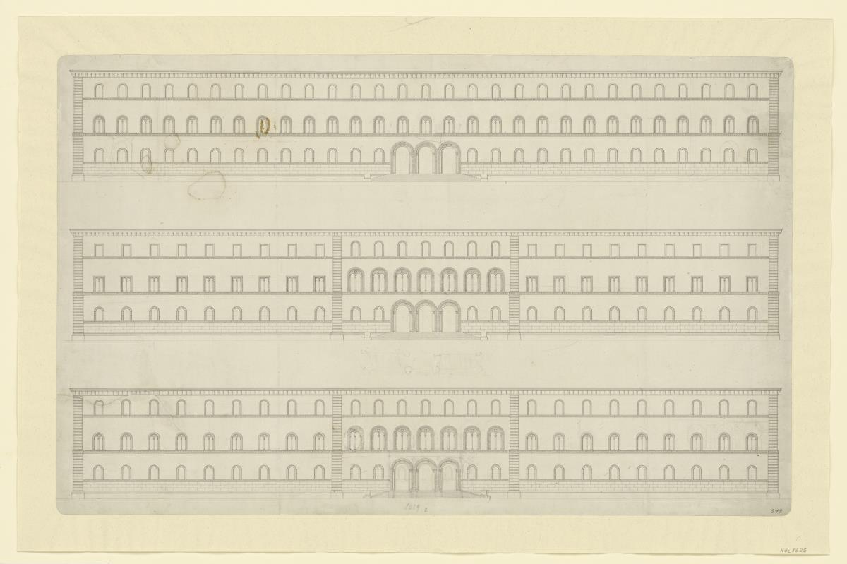 Bayerische Hof- und Staatsbibliothek, München, Entwurfsalternativen zur Ludwigstarßenfront