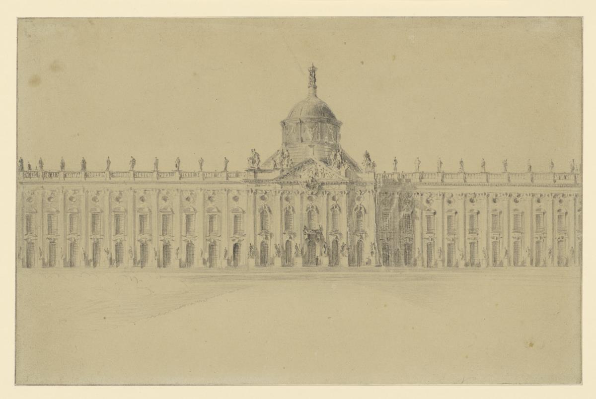 Das Neue Palais bei Potsdam von der Parkseite