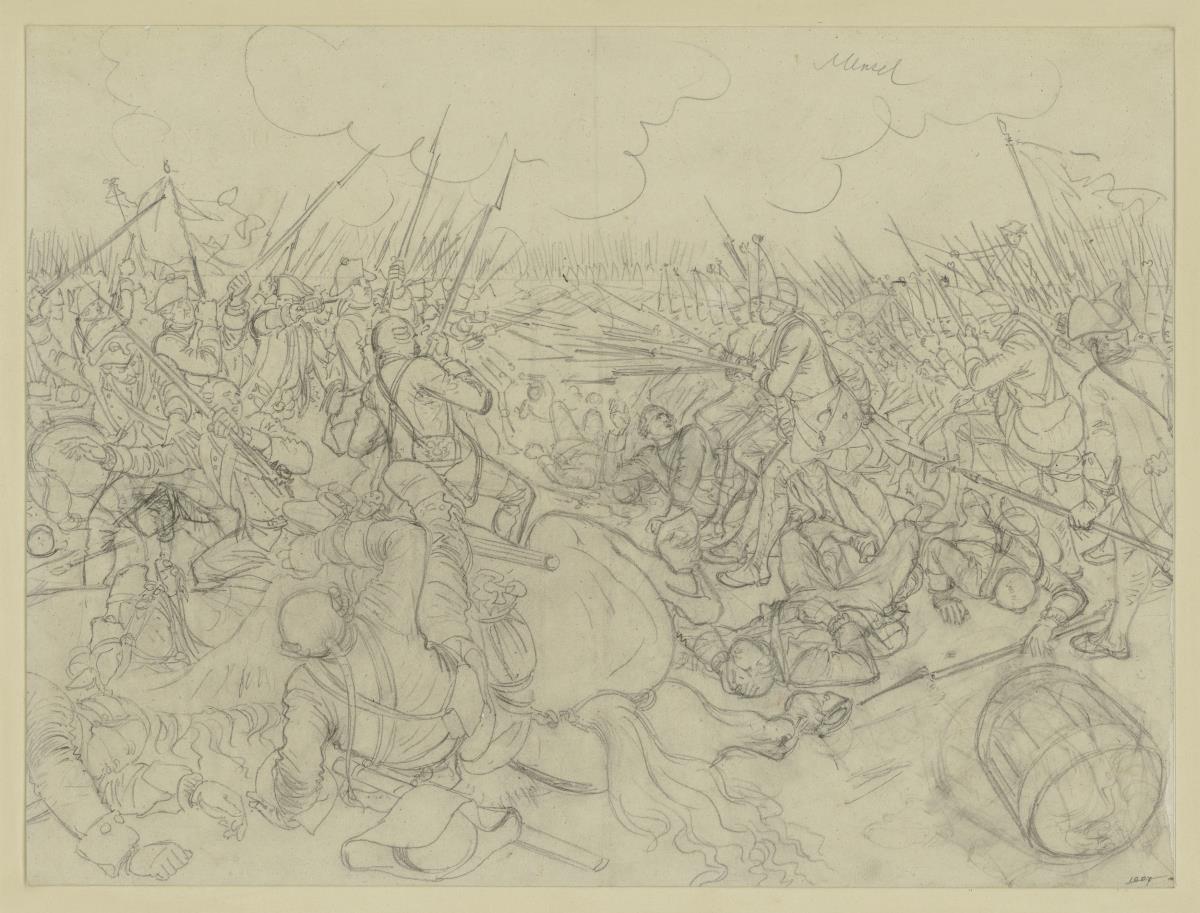 Die Schlacht bei Mollwitz 1741. Entwurf für die "Denkwürdigkeiten aus der Brandenburgisch-Preußischen Geschichte"