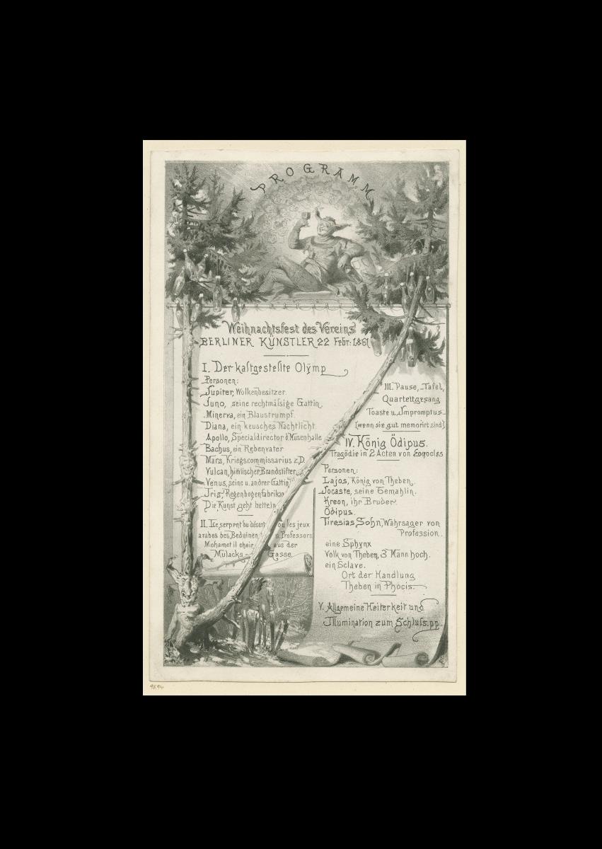 Weihnachtsfest des Vereins Berliner Künstler am 22. Februar 1861