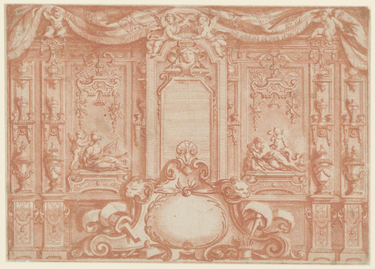 Entwurf des Titelblattes von "Nouveaux Desseins" von André-Charles Boulle