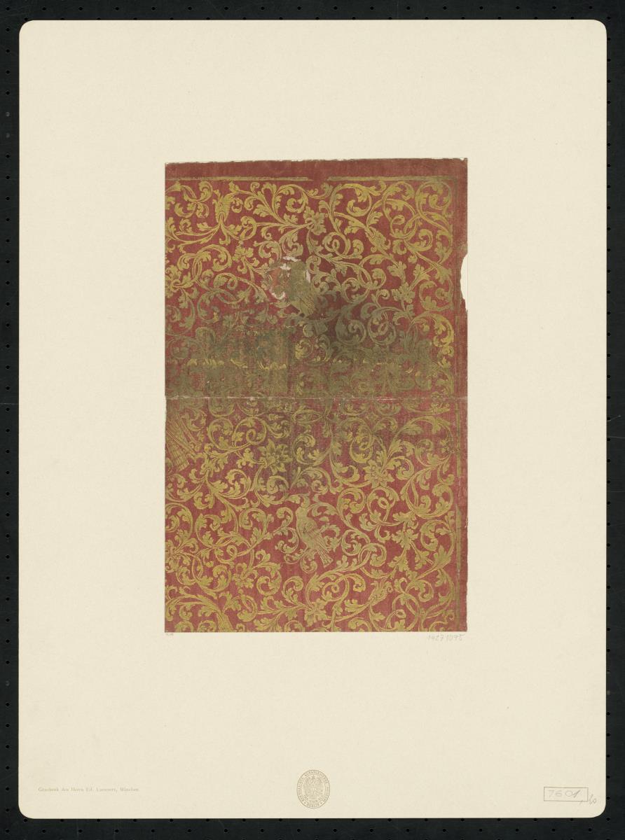 Brokatpapier (Akanthus mit Blüten, Vögeln und Drachen)