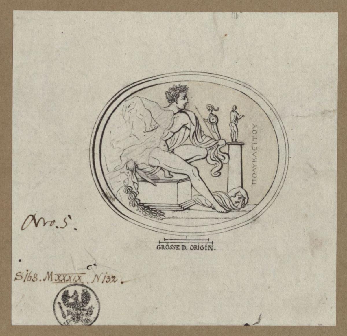Diomedes mit dem geraubten Palladium steigt über einen Altar hinweg