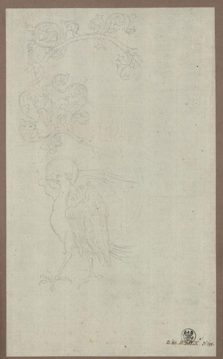 Eine ornamentale Ranke & Ein schreitender Adler