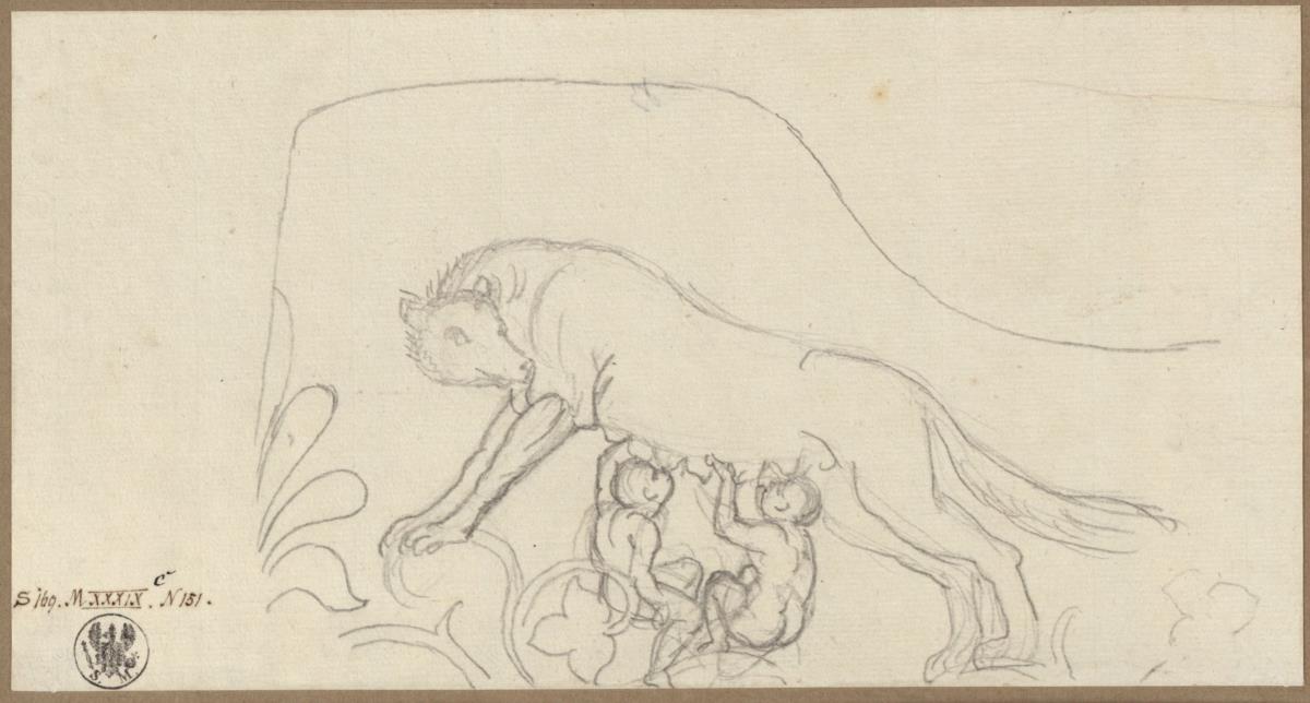 Die römische Wölfin mit Romulus und Remus