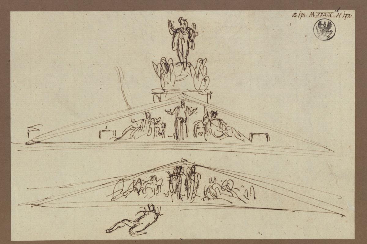 Berlin. Schauspielhaus auf dem Gendarmenmarkt. Entwurf zum Ostgiebel
