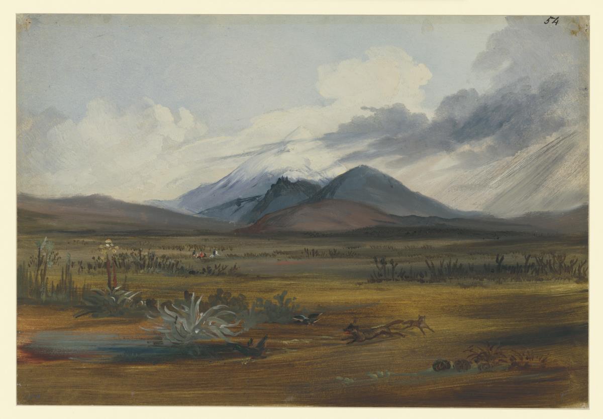 Blick vom Hochtal von San Augustín del Palmar auf den Pico de Orizaba