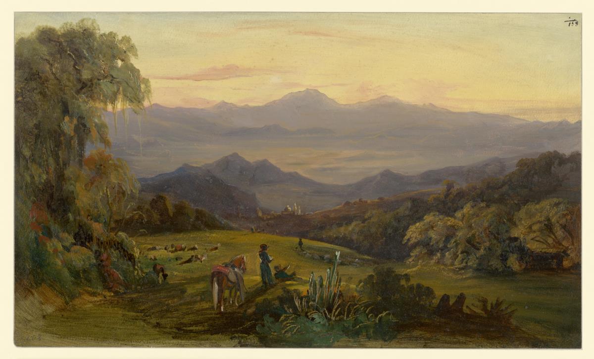 Ario mit dem Berg Tancítaro der cerranía alta. Río del Marqués und Cerro San Andrés