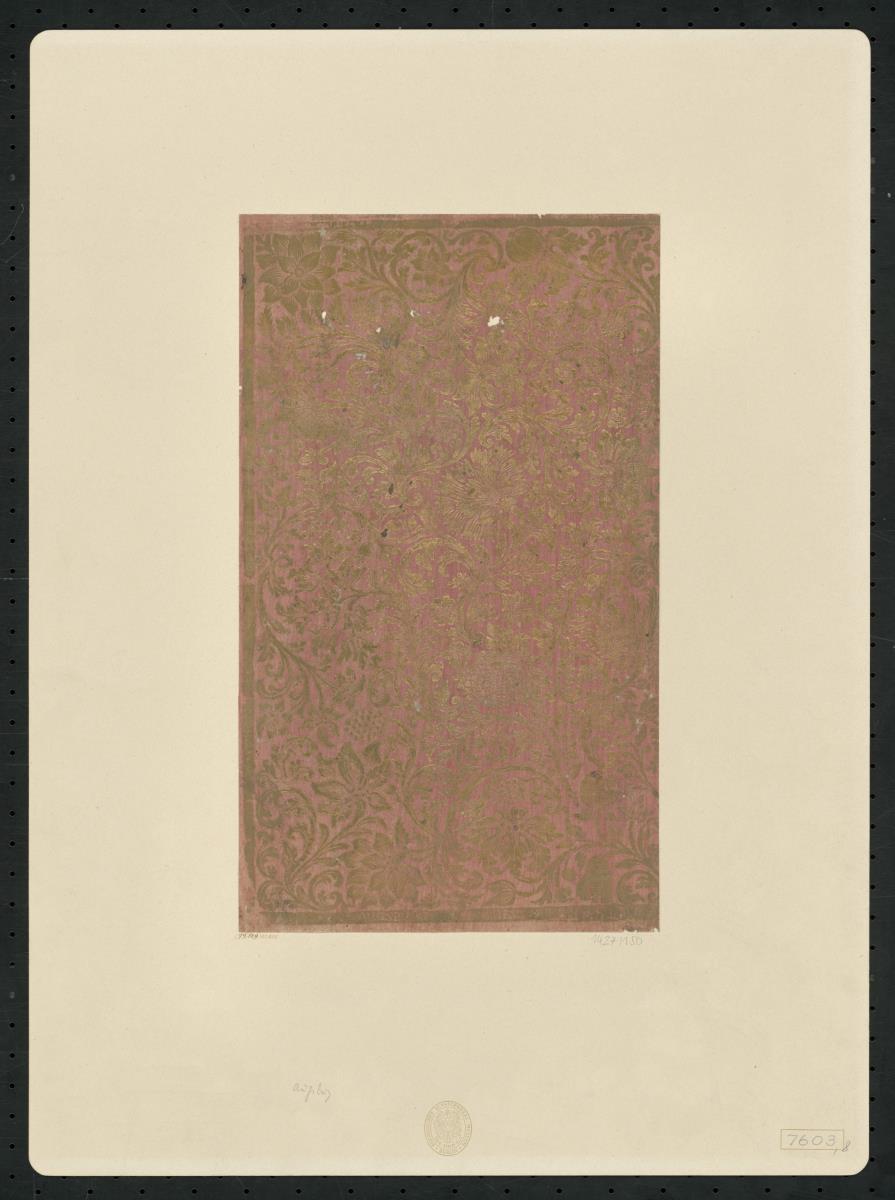Brokatpapier (Ranken mit großen Blüten und Früchten)