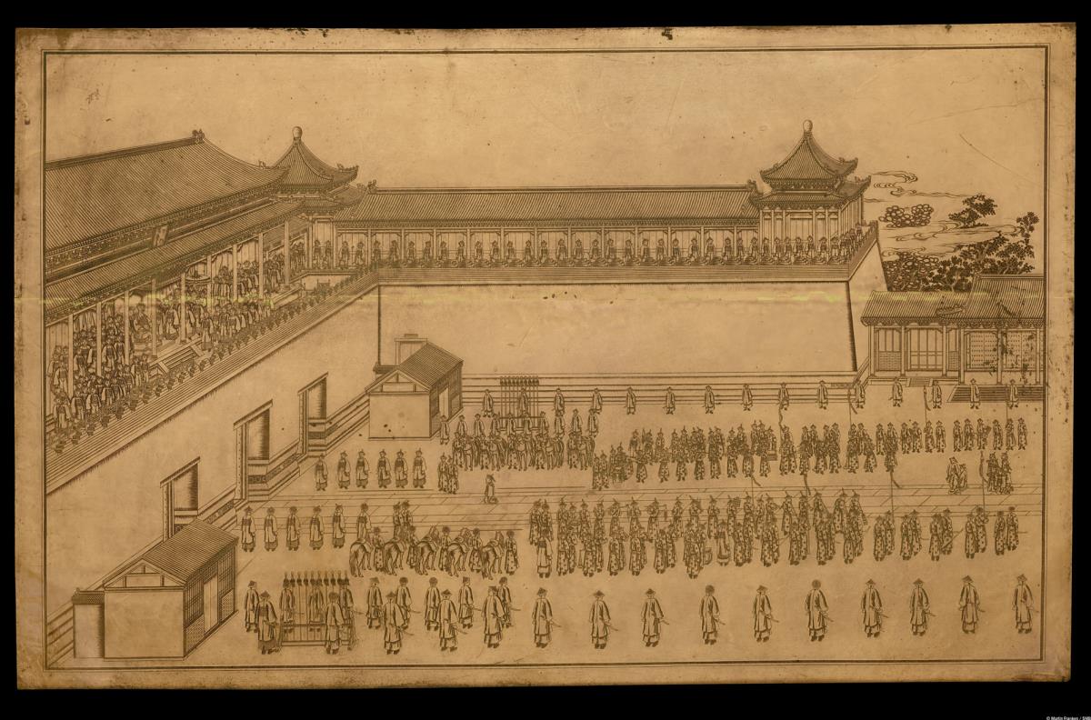 Audienz vor dem Mittagstor Wumen der "Verbotenen Stadt" (Daoguang-Turkestan-Serie)

«PersonenInst_»
«Geog_Bezug»
«Mat_Technik»
«Maßangaben»
InsImg<«Standardfoto»