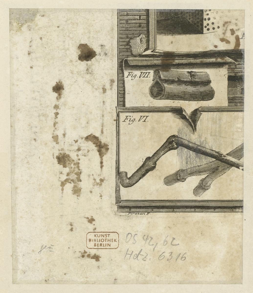 Fragment einer Radierung, Taf. 15 aus "Rovine del castello dell'Acqua Giulia"